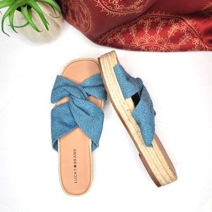 Lucky Brand Grenly Espadrille Sandals Blue Size 9